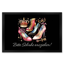 Schuhe ausziehen Doormat, XXL, 50 x 75 cm, with Saying "Bitte Schuhe ausziehen (Bitte Schuhe auszieh"), Funny Entrance Mat for Guests, Non-Slip