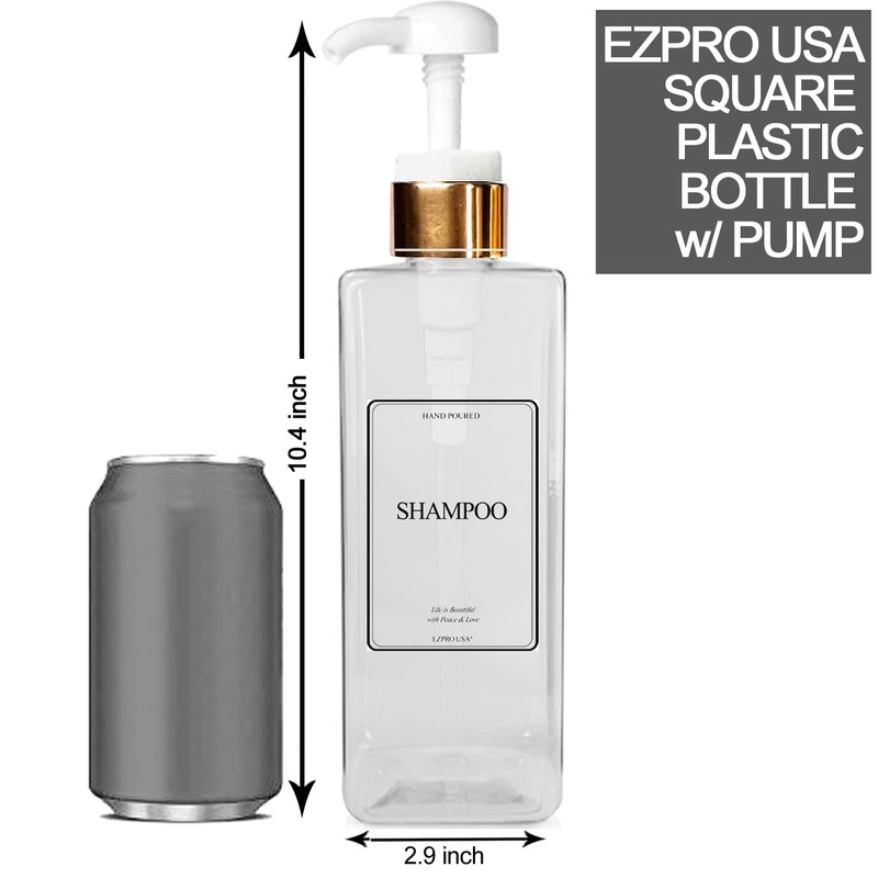 Square Shampoo Conditioner Shower Pump