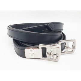 Aces Equine NEW HORSE NYLON CALF COVERED STIRRUP LEATHERS (Black, Cob)