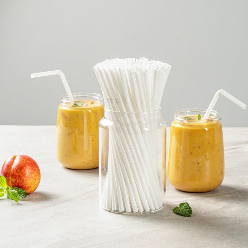Restaurantware Basic Nature 8.3 Inch Disposable Straws 100 Sustainable Straws