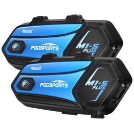 FODSPORTS Motorcycle Incom, M1-S Plus, Incom, 10 People Simultaneous Calling, 20 Hours of Continuous Use, One-Touch Connection, Enhanced HD Sound Quality, Music Sharing, Communication Auto Return,