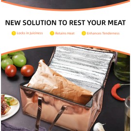 BBQ Blanket For Meat Resting, BBQ Brisket Blanket For Smoking, Large Reusable Smoker Grilling Barbecue Insulated Meat Resting Bag, Expanded Capacity Dual Zippers
