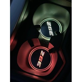2PCS Rechargeable 392 Ambient Led Light Car Cup Holder Coaster Mat with LDR and Accelerometer for Dodge Challenger Charger SRT RT Ram and Jeep Wrangler Rubicon