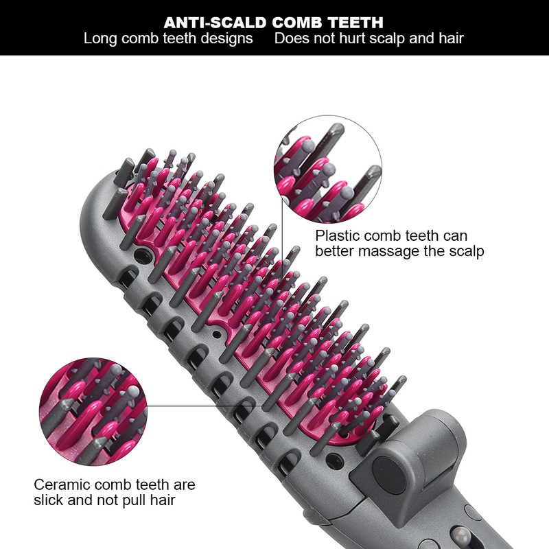 Foldable Negative Ion Hair Straightening Comb Adjustable Hair Straightener