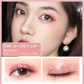 HESBUTY アイシャドウパレット 10色 アイメイク マット・ラメ・パール ブラウン アイシャドウ グラデーション コスメ メイクパレット（02-コーラルシュガー）