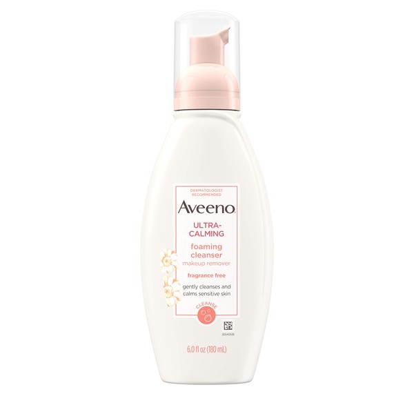 Aveeno Ultra-Calming Fragrance-Free Foaming Cleanser 6 Fluid Ounces (Pack of 2)
