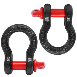 Luomorgo 2 Pcs D Ring Shackles 5/8 Inch, 3.25 Ton (7,165 Lbs) Capacity, Heavy Duty Bow Shackle, Screw Pin Clevis Shackles Rugged 13 Ton (28,660 lbs) Maximum Break Strength