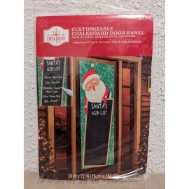 Holiday customizable chalkboard door panel cover Santa wish list 30 x 72