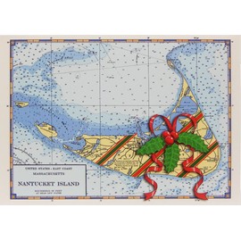 Nautical Christmas Cards, Nantucket Holiday, Cello Pack of 10, by Gaines Graphics