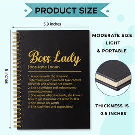 Sixrip Boss Lady Definition 160 Blank Pages Spiral Notebook, Appreciation Gifts for Boss Lady, Retirement Gift for Boss Lady Women Her, Employee Appreciation Gift, Gift for Female Entrepreneurs