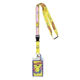 Pompompurin 2-Sided ID Lanyard Badge Holder with Character Design Card and 2" Rubber Skateboard Pendant