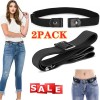 2 x Buckle-free Elastic Invisible Waist Belt for Jeans No