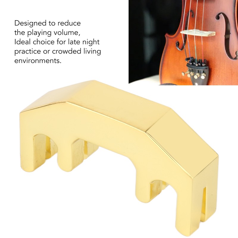 Violin Mute Metal Sound Reduction Lightweight Portable Violin Practice Silencer