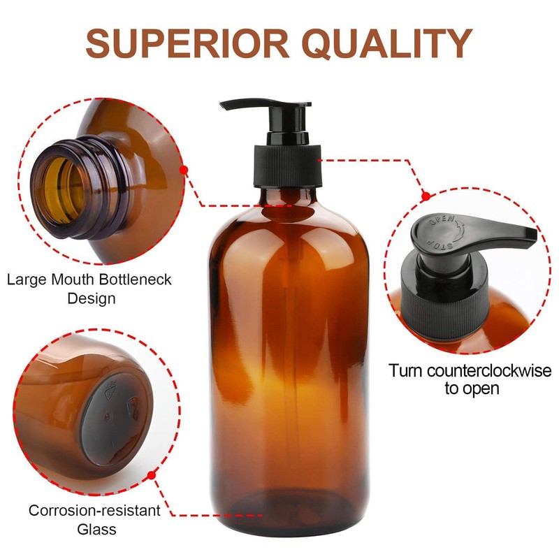 4Pcs Empty Press Pump Bottles, 300ML Refillable Bottle for Cooking