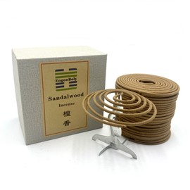 4 Hours Sandalwood Incense coils 48 coils,Include a Bird-Shaped Holder