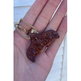 Genuine Koa Wood Hawaiian Jewelry Whale Tail Pendant Choker/Necklac