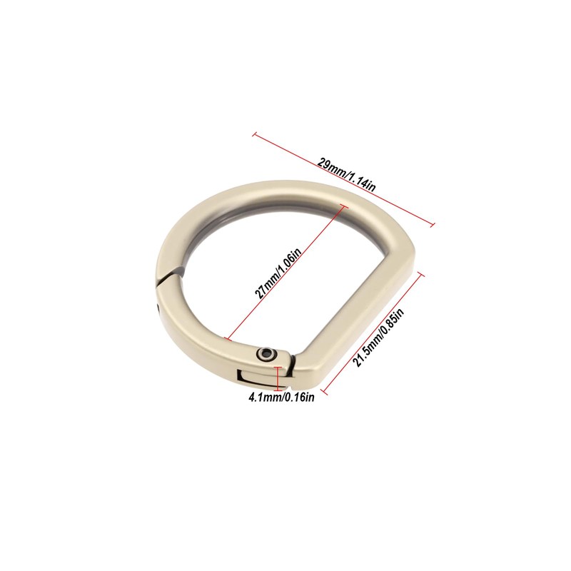 Briny River 10 Pieces Metal Flat D Ring Spring Key