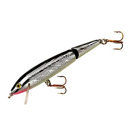 Rebel Lures J1001 Jointed Minnow Fishing Lure- Silver/Black - 3 1/2"