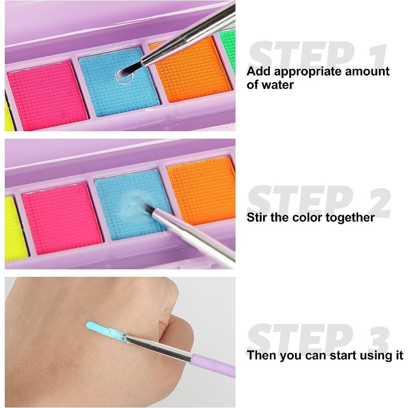 Allphv pintura corporal soluble en agua delineador de ojos sombra