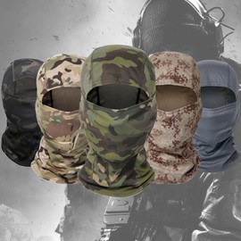 Outdoor Camouflage Balaclava Headgear - Tactical Quick-Dry Sun Protection Riding Mask (Flying Tiger Design) Size/New Green CP 3ea