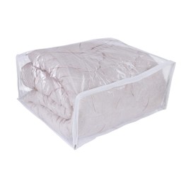 NUYKOUY Clear Vinyl Storage Bags with Zipper 24x20x11 Inch, Clothes Bag Organizer, Space Saver PVC Comforter Clear Storage Bags for Blanket, King Size Pillows Storage,Linen Storage (3 Pack)