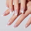 S.T. Friends Press on Nails Short Almond - White Chrome