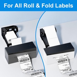 Thermal Label Holder, Thermal Label Holder for Roll and Fan-Fold 4x6 Labels, Shipping Label Printer Holder for Home and Office, Sticker Dispenser, Label Holders Black