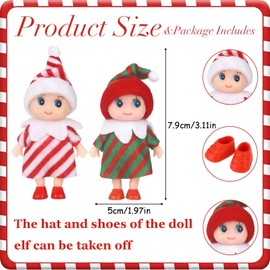 Christmas Baby Elf Doll for Boys&Girls,Christmas Accessory Tiny Baby Elf Doll Christmas Tradition Mini Elf Baby Doll Novelty Toys,Baby Elves Dolls Toy for Kids Xmas New Year Gift Stocking Stuffers