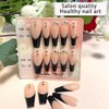 Long Press on Nails, Black French Tip Long Nails, Fake/False