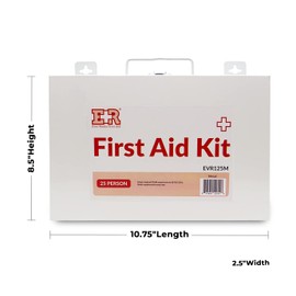 Ever Ready First Aid 107 Piece 25 Person First Aid Kit with Metal Case, OSHA Compliant