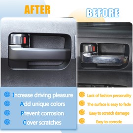 LLKUANG ABS Car Inner Door Handle Decoration Cover Trim Fit for Toyota Tundra/Sequoia 2007-2021 Interior Car Accessories (Matte Black)