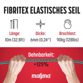 MAGMA Elastic Rope | Rubber Rope with 6 mm Diameter | For Fishing, Sailing, Boating, Camping & Tarpaulin Tarpaulin Tarpaulin | For Indoor, Outdoor, Kitchen, Workshop & Garden (10, Green)