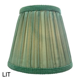 Royal Designs, Inc. CS-1059-5GR-6 Designer Mushroom Pleat Empire Clip On Chandelier Lamp Shade, 3" x 5" x 4.5", Green, Set of 6