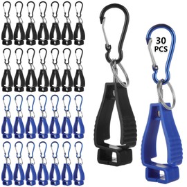 ZOFORTY 30 PCS Glove Clips, Glove Belt Clips, Work Safety Clip Glove Keeper, Glove Holder Clip, Glove Grabber Clip Holder for Belt Guard Labor Worker Construction, Black & Blue