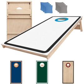 KECUOOL Cornhole Board Set - No Bounce! Regulation Size 4x2 ft Pine Plywood, Includes 8 Colorful Bean Bags & 2 Game Boards for Ultimate Outdoor Fun