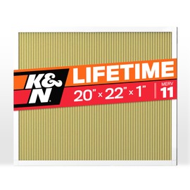 K&N 20X22X1 HVAC Furnace Air Filter, Lasts a Lifetime, Washable, Merv 11, the Last HVAC Filter You Will Ever Buy, Breathe Safely at Home or in the Office, HVC-12022