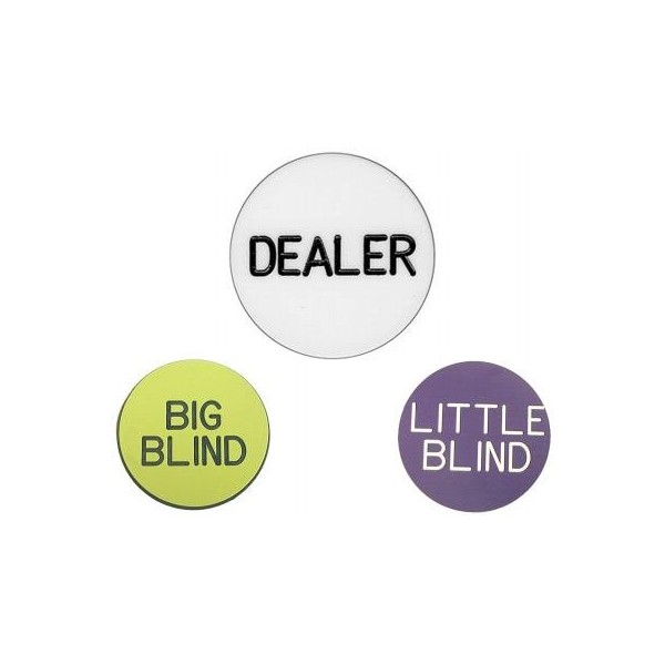 Casino Quality Poker Dealer Button Set - 3 Buttons