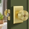 Moquin Brushed Gold Door Knob with Lock, Gold Zinc-Alloy Heavy