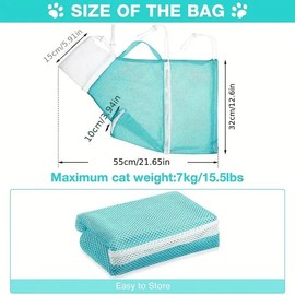 Adjustable Cat Bathing Bag, Multipurpose Grooming Bag for Easy and Safe Cat Bathing, Pet Bathing Supplies, Dog & Cat Grooming Supplies, Valentine's Day Gift