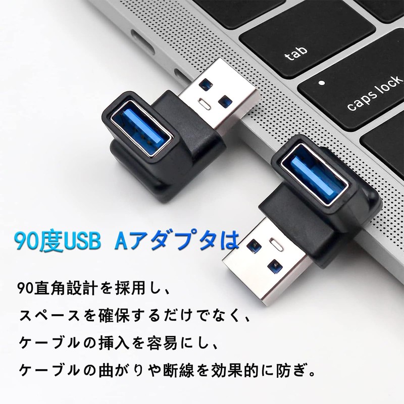 USB 3.0 Adapter 10Gbps High Speed Data Transmission, Right Angle