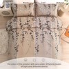 Double Duvet Set Botanical Brown Bedding Set Polyester Breathable Stylish