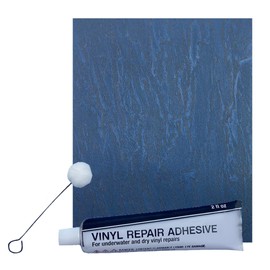 Poolzilla All-in-One Vinyl Repair Kit - Swimming Pool Liner Repair - (1) 9’’ x 10’’ Patch in Blue Slate, 2 fl oz Vinyl Adhesive, (1) Dauber Applicator
