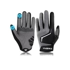 INBIKE Cycling Gloves, Padded Mountain Bike Gloves for Men Women, Shock-Absorbing Touchscreen Lightweight Bicycle Glove