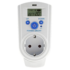 Socket Thermostat, Max. 3500 W, On/Off/Auto, 230 V for Heating and Cooling Devices