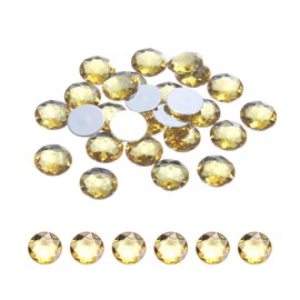 MECCANIXITY Rhinestones de Acrílico Redondos de Espalda Plana 16mm Marrón Claro Cristales de Acrílico de Espalda Plana para Manualidades Decoración DIY Regalos 50 Unidades