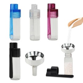 JYNXOR 4 Stück 51 mm Gewürzpulver Werkzeug mit Löffel Bullet Glas kleine Aufbewahrungsflasche mit Mikrotrichter, Glasvile mit Löffel,Mini Aufbewahrungsflasche für Outdoor, Camping, Reisen