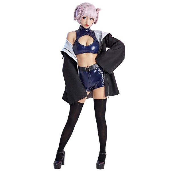 miccostumes Womens Costume Vampire Cosplay Fullset Cutout Crop Top and