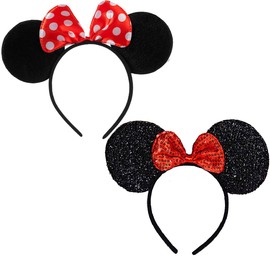 FANYITY 2 Pcs Mouse Ears Headband Hairs Accessories for Children Mom Baby Girls Birthday Party or Celebrations