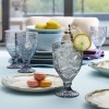FITZ AND FLOYD TRESTLE GLASSWARE ORNATE GOBLETS 4 PIECE SET,