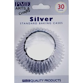 PME GE846 Silver Baking Cases for Cupcakes, Standard Size, Pack of 30, Pink